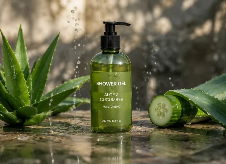 Вертикальная карточка с гелем для душа Aloe & Cucumber